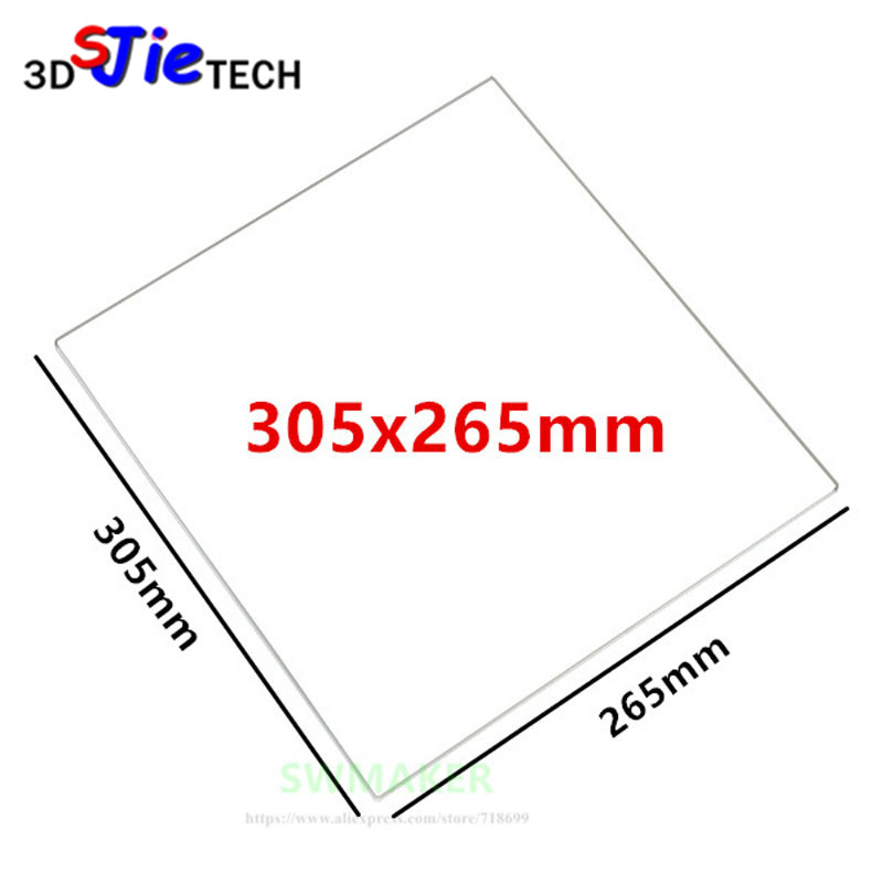 3D Printing Glass - 1 stücke 305x265x3mm 305x265x4mm Borosilikatglas Platte/Bett