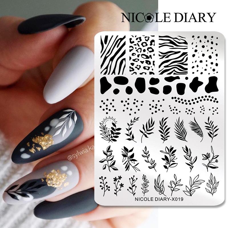 3D Printing Template - NICOLE DIARY Blätter Blume Nail Art