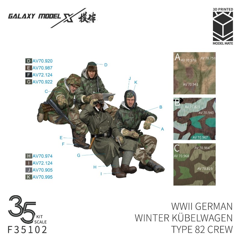 3D Printing Metal - Galaxy F35102 1/35 WWII DEUTSCHER WINTERKÜBELWAGEN