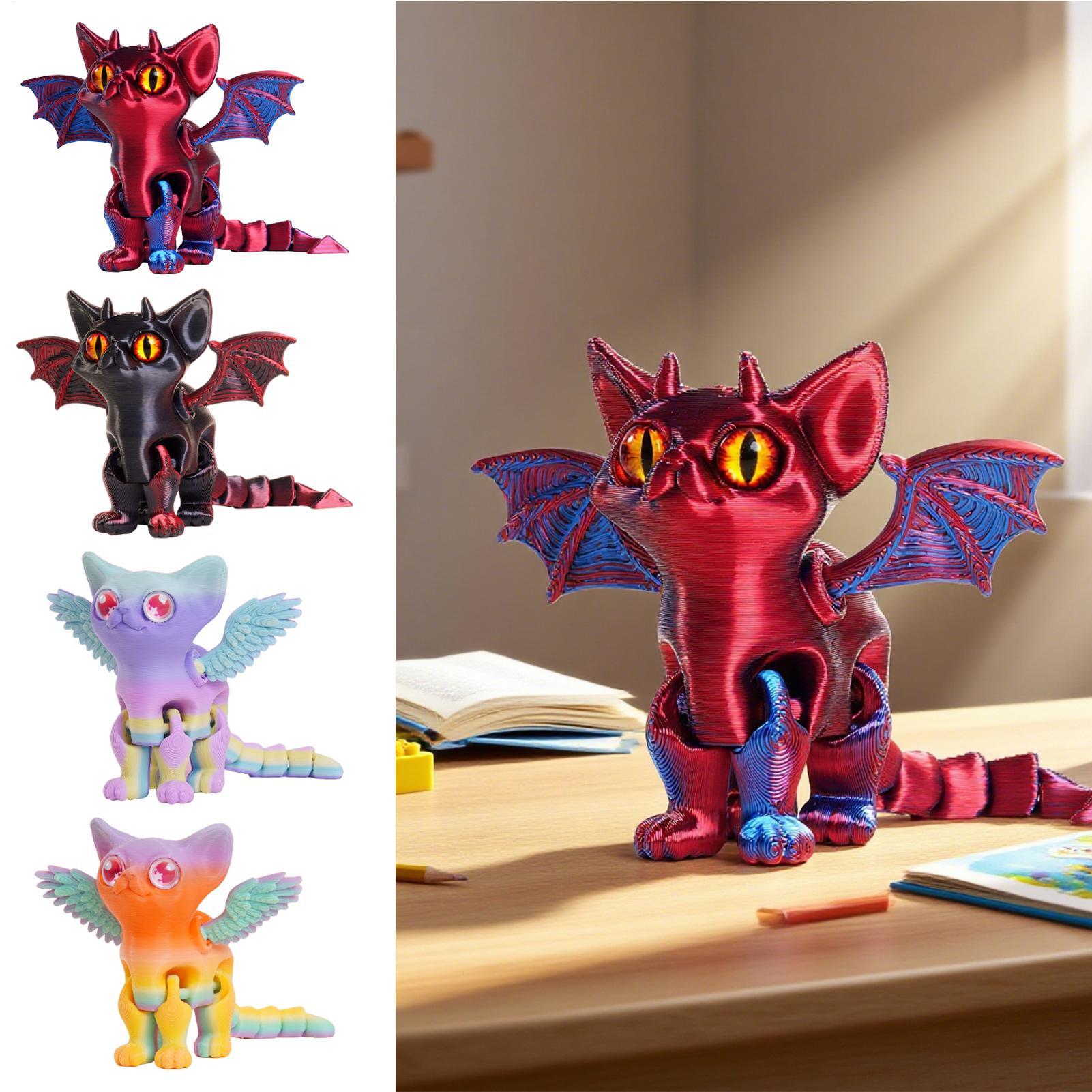 3D Printing Action Figure - 3D-gedruckte Tierfigur: Bewegliche Katzenfigur mit mehreren