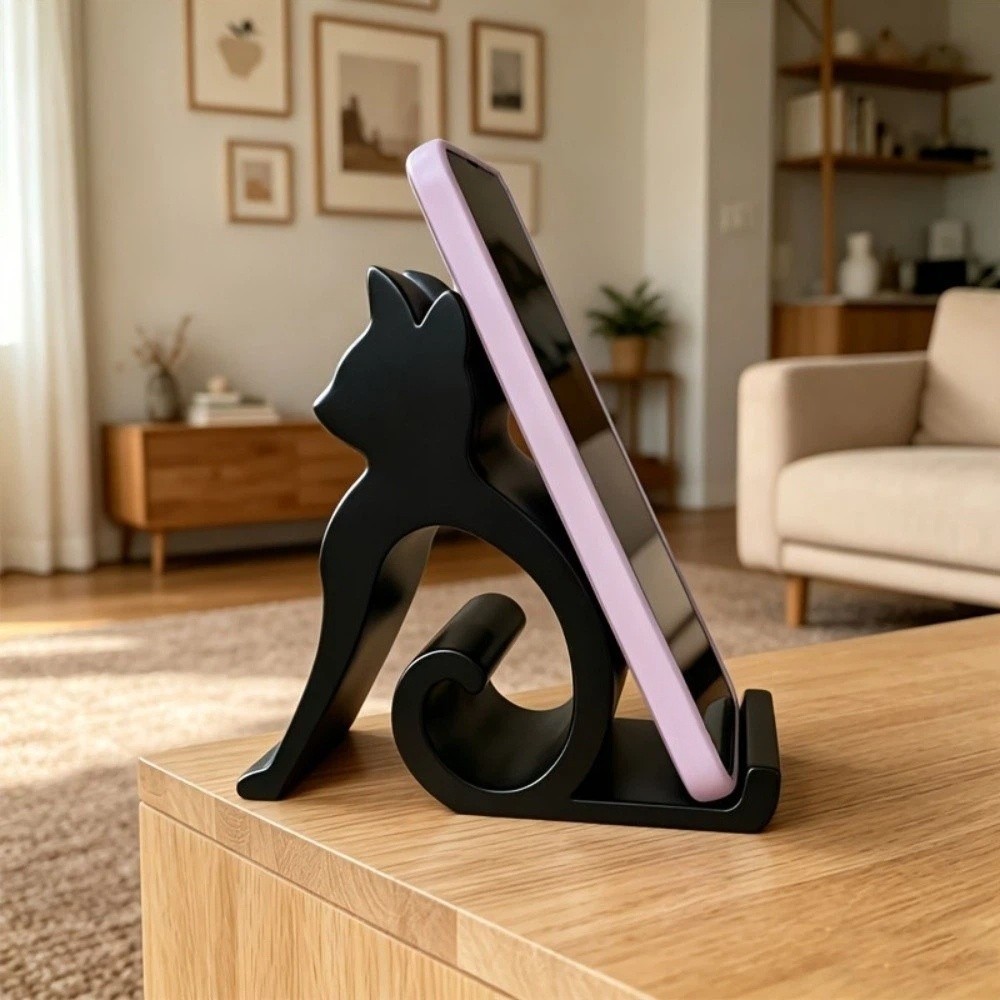 3D Printing Metal - 3D-Gedruckter Niedlicher Kätzchen-Handyständer Liebenswerter Rutschfester Desktop-Tablet-Halter