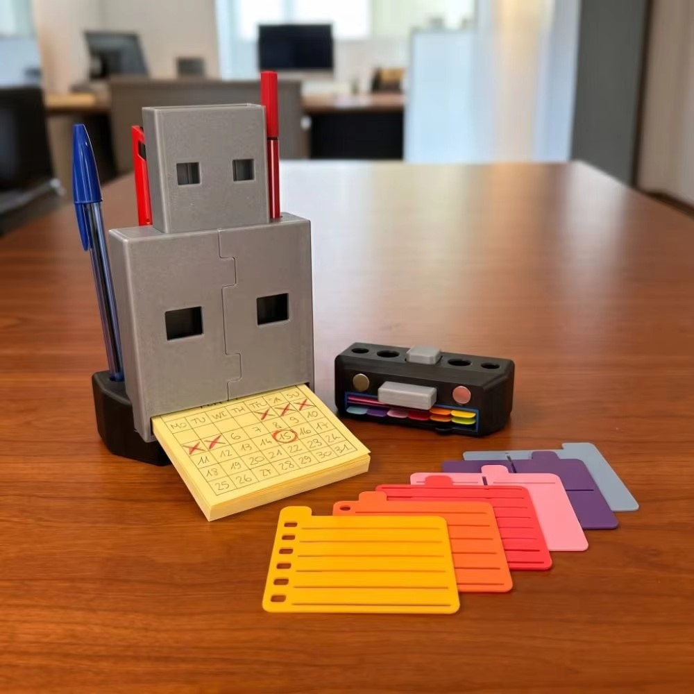 3D Printing Template - 3D-Druck USB-Stil Haftnotizhalter Zeichenvorlage Praktische Dekoration