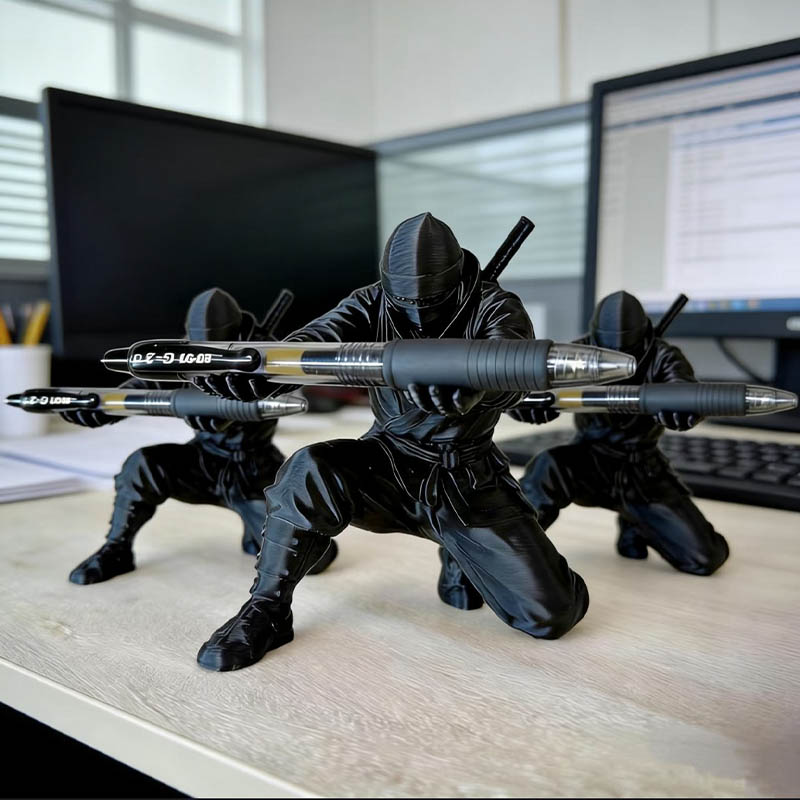 Ninja-Stifthalter, 3D-gedruckt – 3D Printing Office Setup Bewertung und Preis