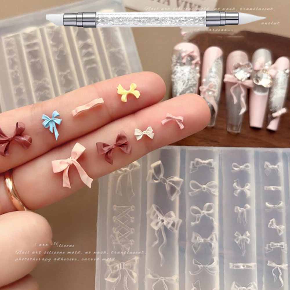 1Pcs 3D Bowknot Silikon Nagel  – 3D Printing Template Bewertung und Preis
